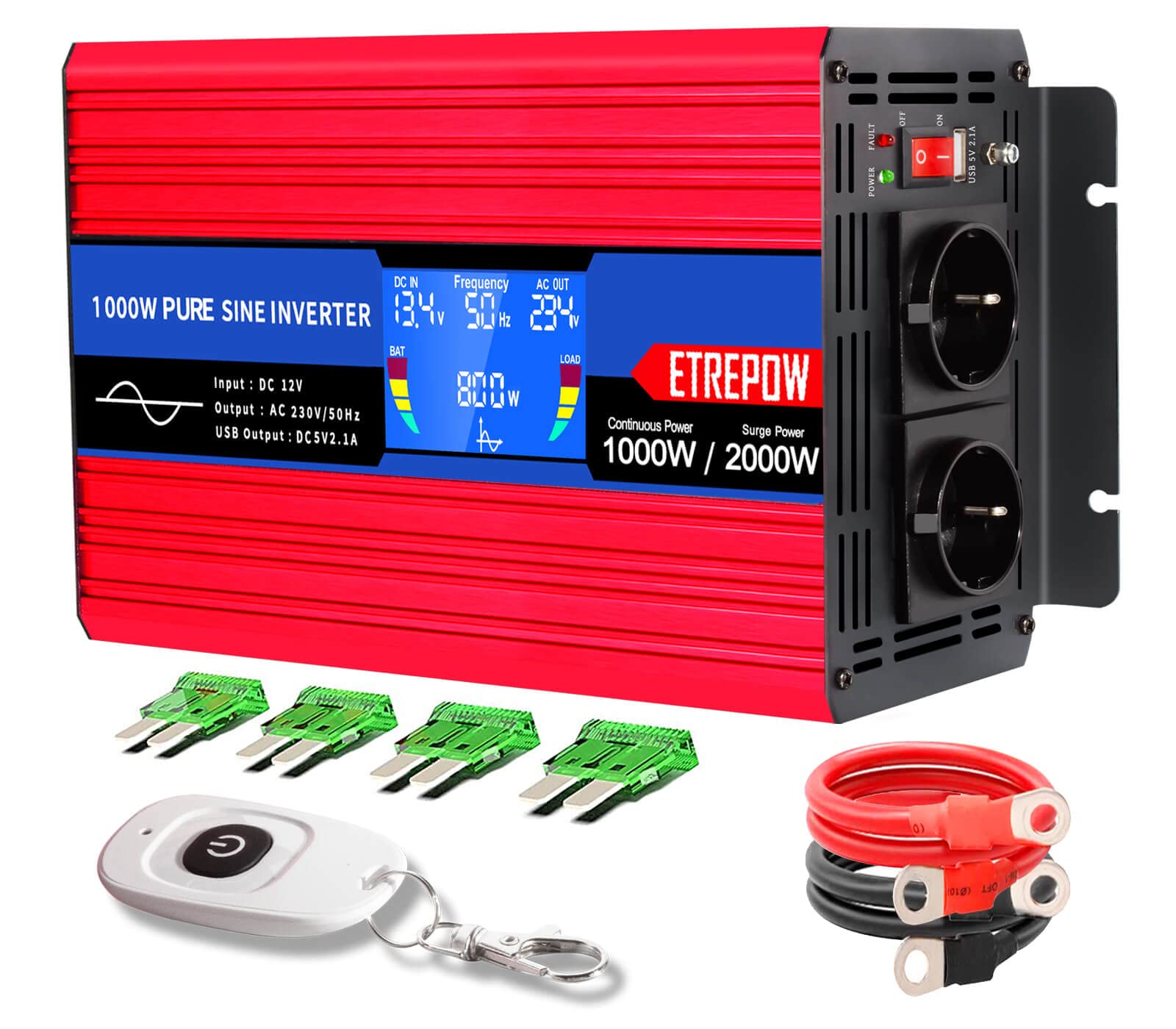 Etrepow Inverter 1000W Onda Pura 12V-220V
