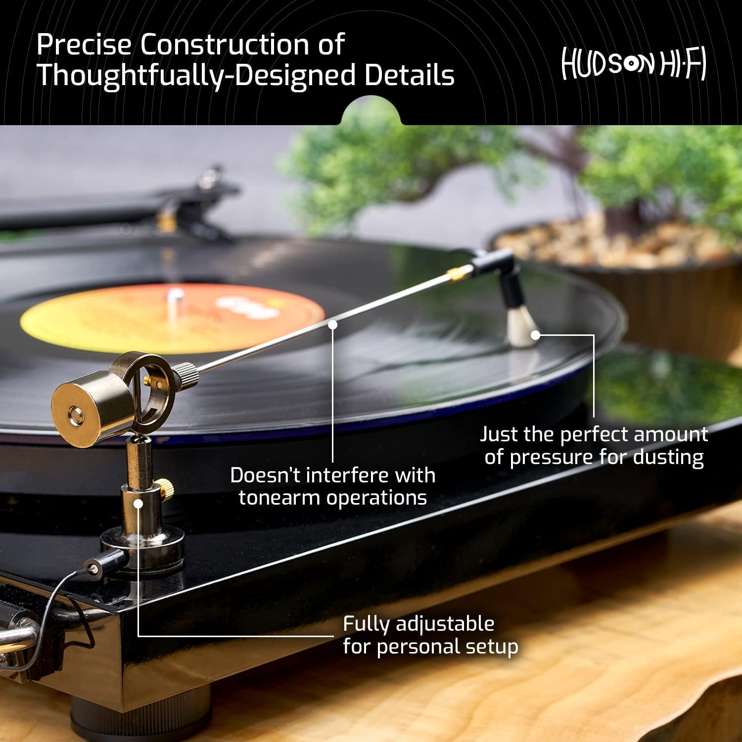 Hudson - Spazzola Anti Statico per Pulizia Dischi Vinile - immagine 4