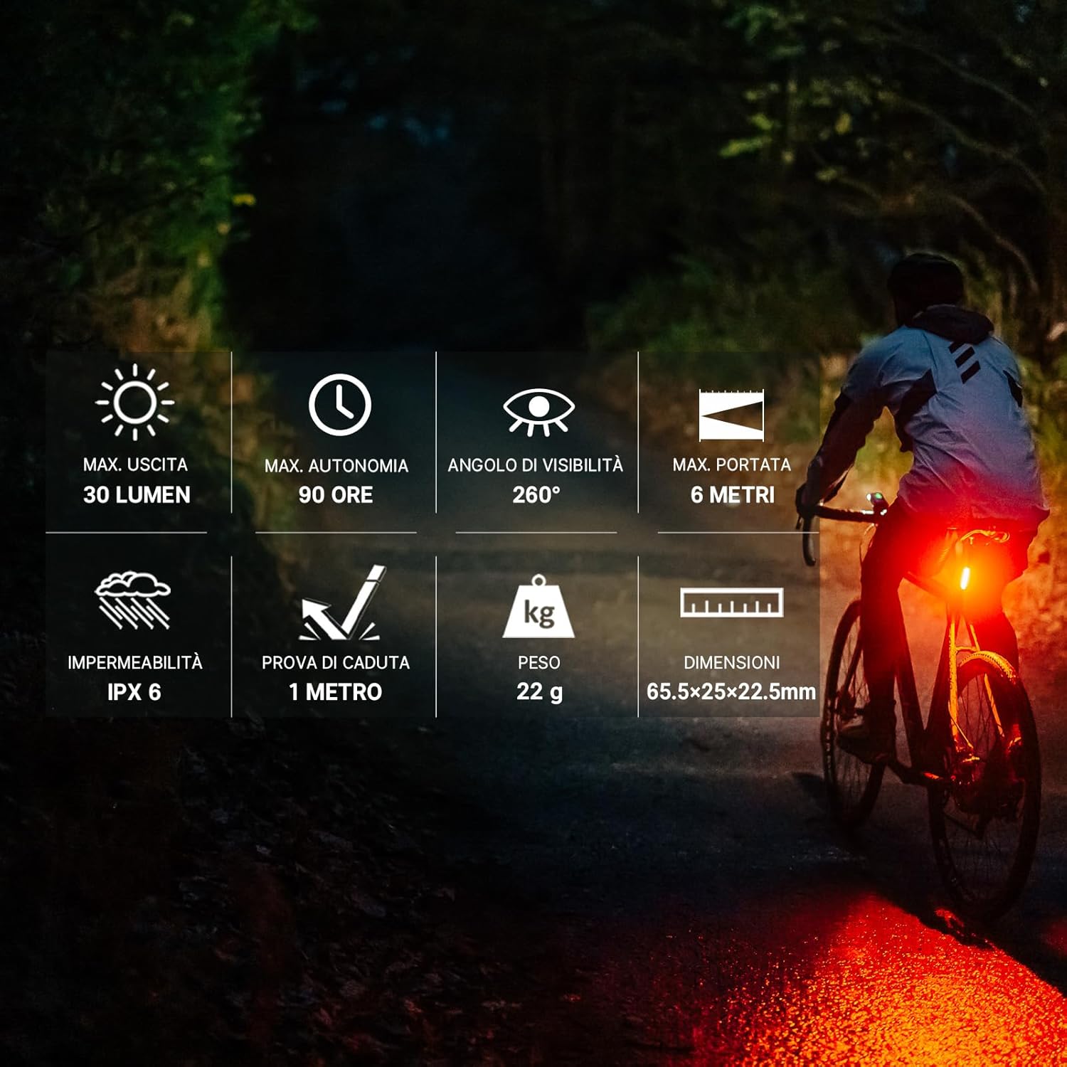 Olight SEEMEE 30C Luce Posteriore Bici LED 30 Lumen - immagine 6