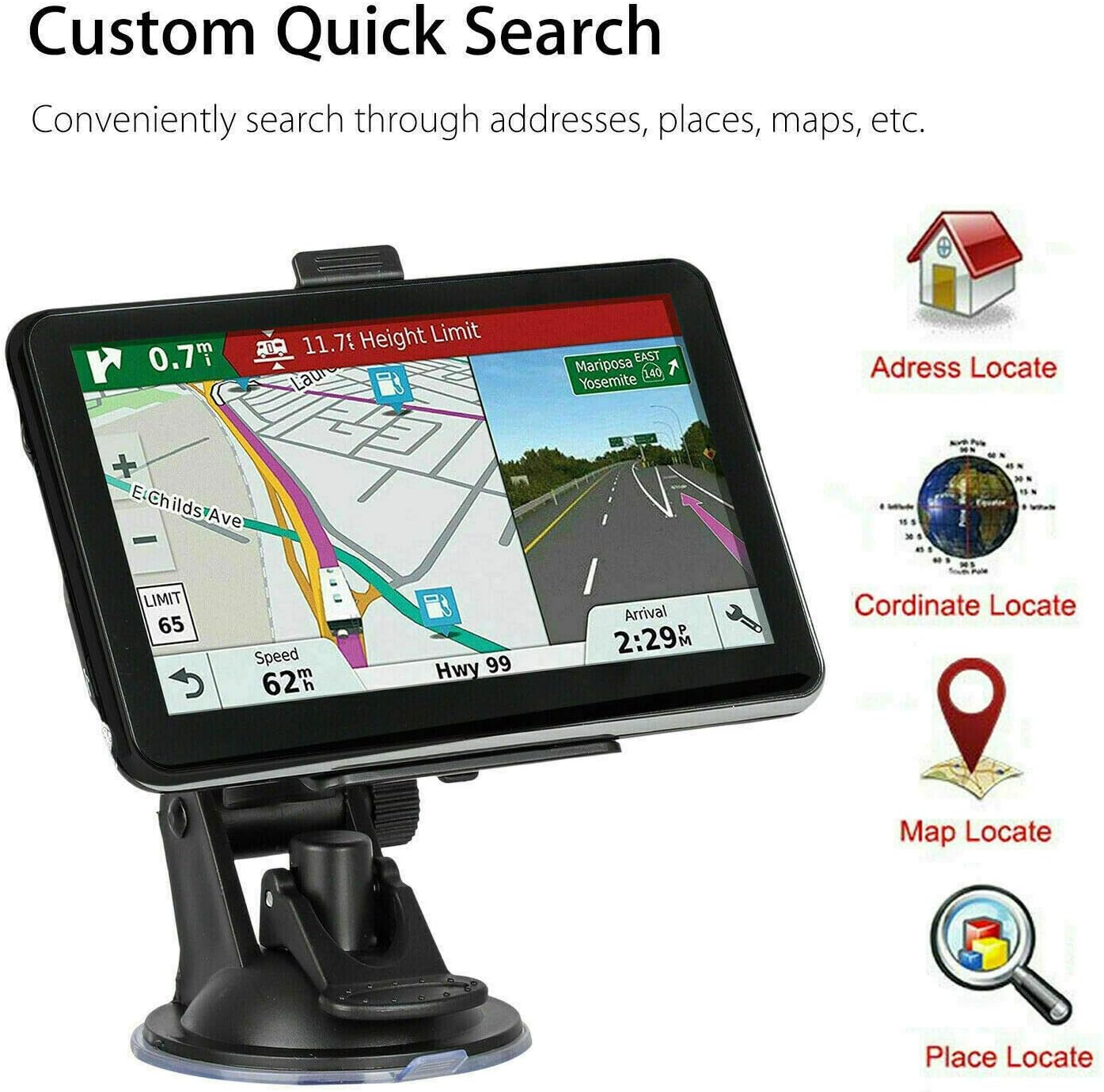 Riloer Navigatore GPS Auto 7 Pollici Touch Screen - immagine 4