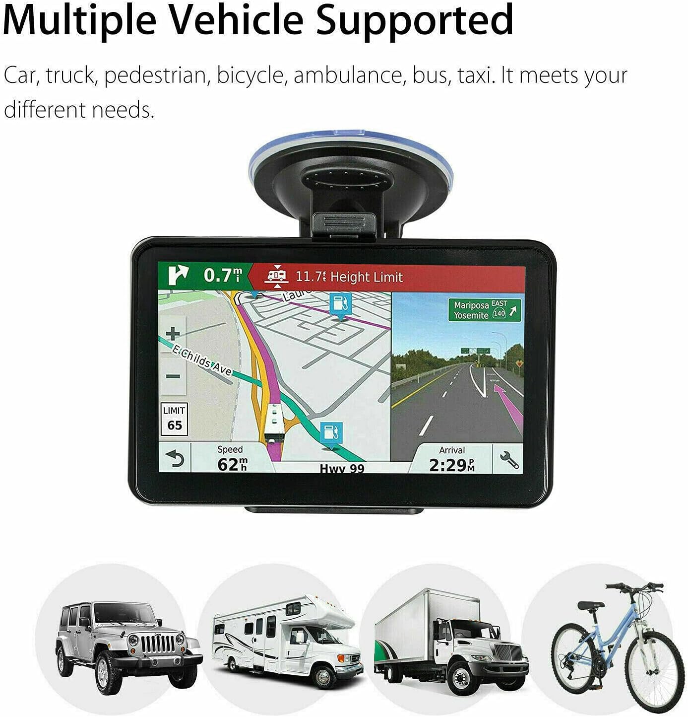 Riloer Navigatore GPS Auto 7 Pollici Touch Screen - immagine 8