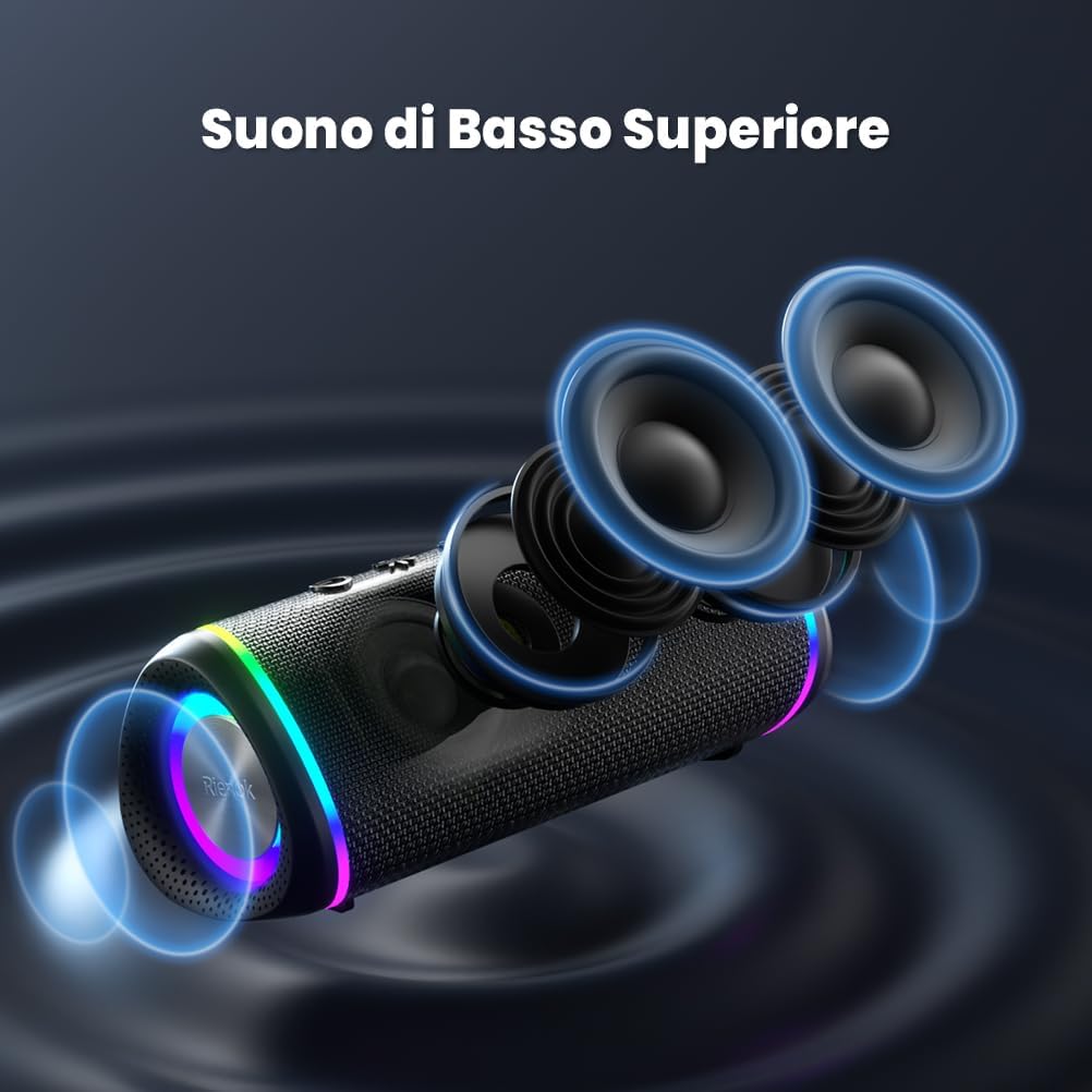 Rienok Cassa Bluetooth Potente Portatile 30W Impermeabile - immagine 2