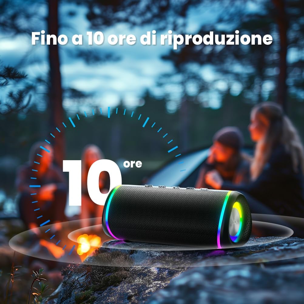 Rienok Cassa Bluetooth Potente Portatile 30W Impermeabile - immagine 6