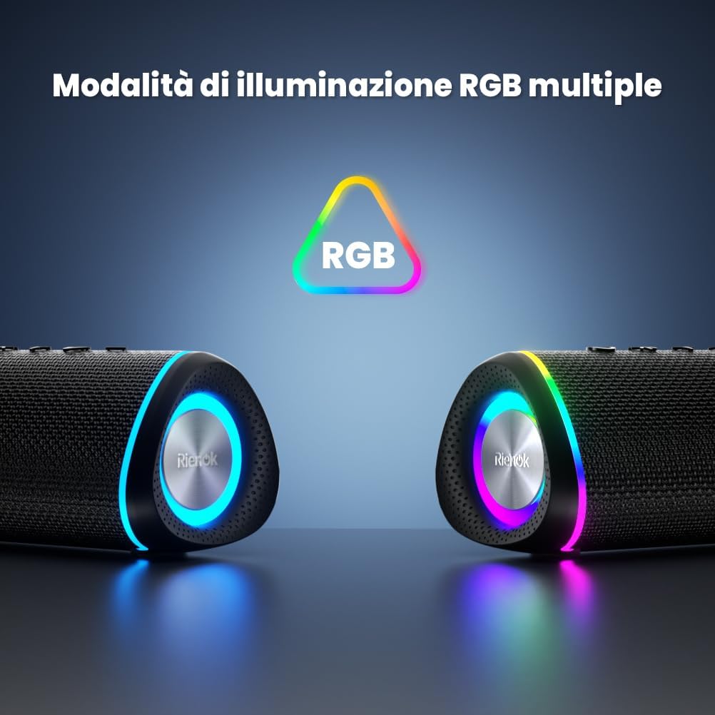 Rienok Cassa Bluetooth Potente Portatile 30W Impermeabile - immagine 7