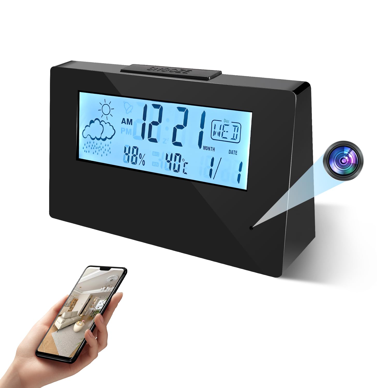 Sveglia 4K FULL UHD - Telecamera Spia WiFi con Visione Notturna