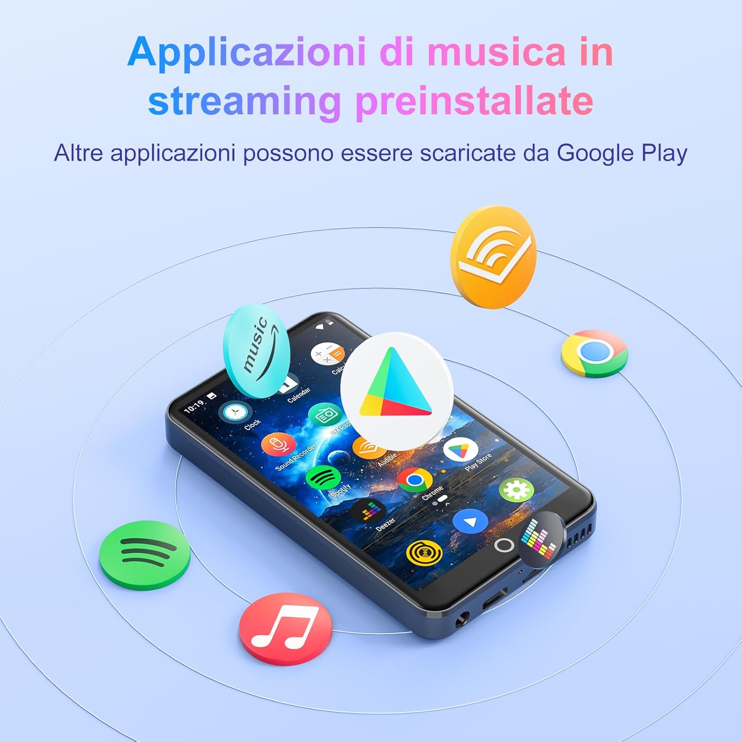 Mechen Lettore MP3 Bluetooth WiFi 4 Pollici - immagine 2