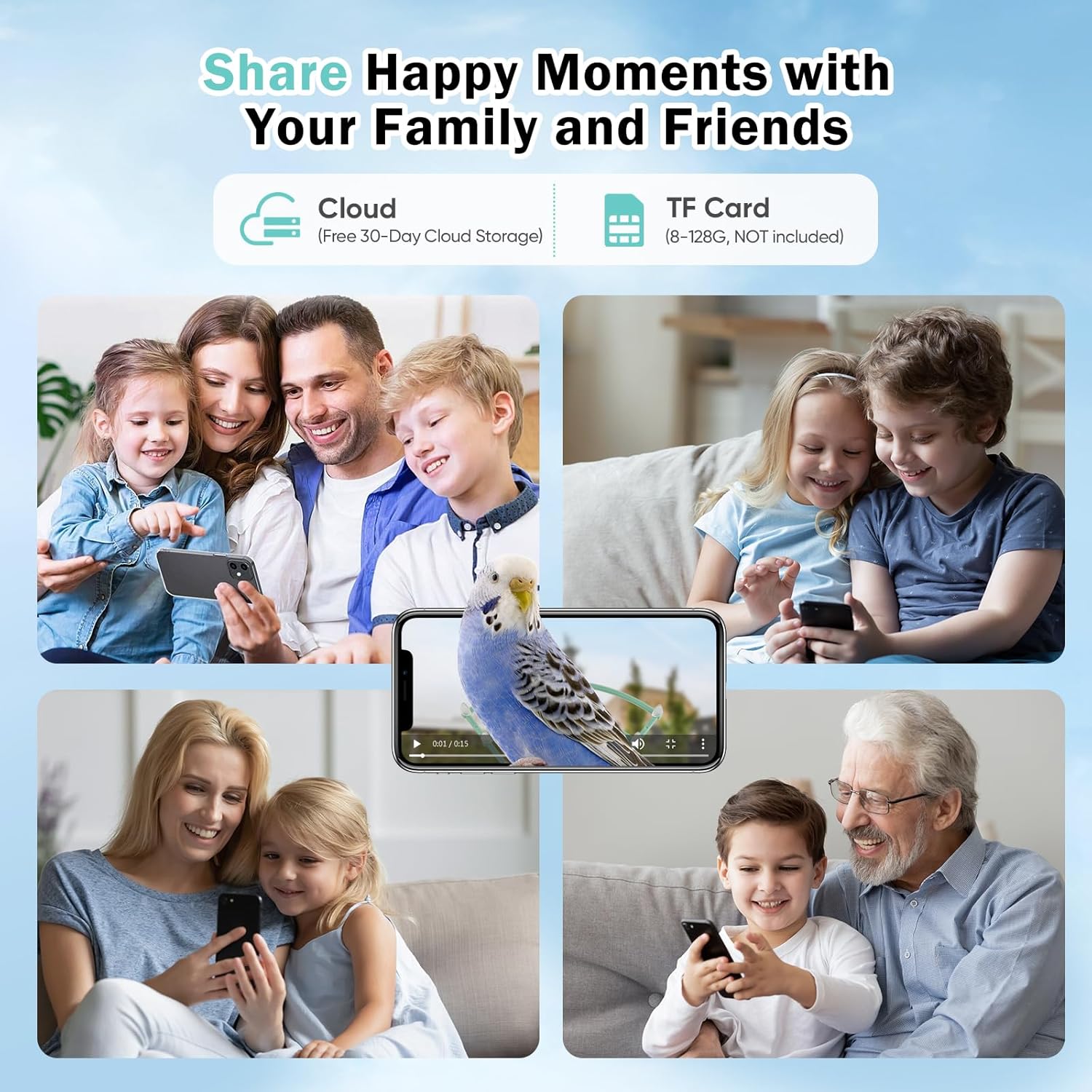 Mangiatoia per Uccelli con Telecamera 1080P Solare, Verde - immagine 6