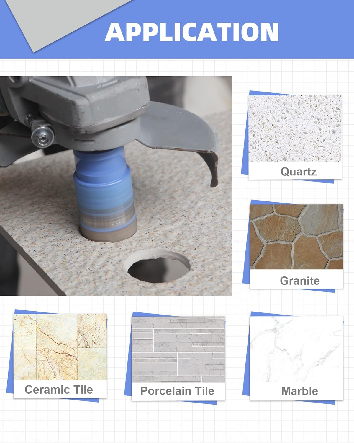 Punte Diamantate Gres Porcellanato 11 Pezzi M14 - immagine 3