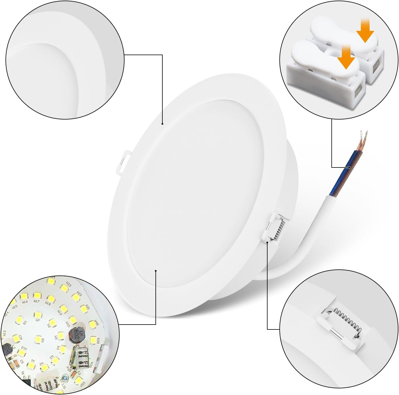 Lvwit Faretti LED da Incasso 12W 4000K, Set di 6 - immagine 4