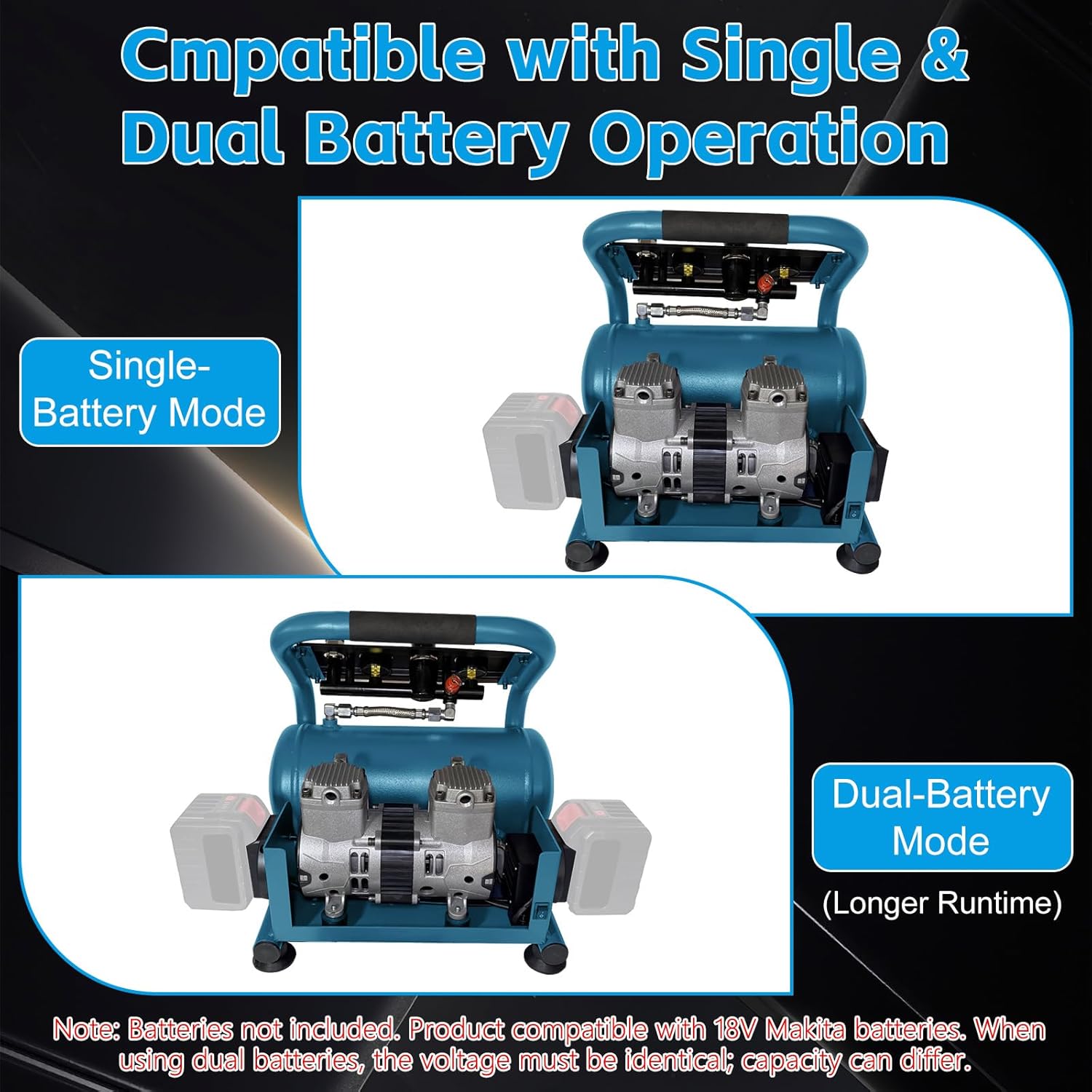 Compressore d'Aria per Batteria Makita 18V Portatile 9L - immagine 3