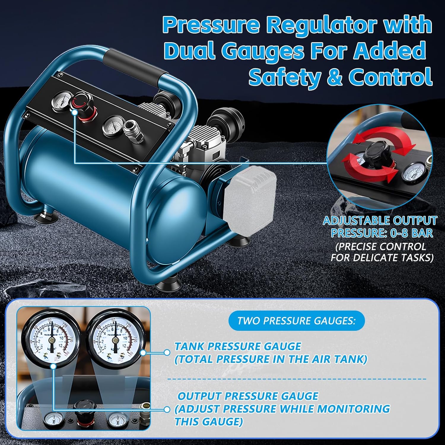 Compressore d'Aria per Batteria Makita 18V Portatile 9L - immagine 5