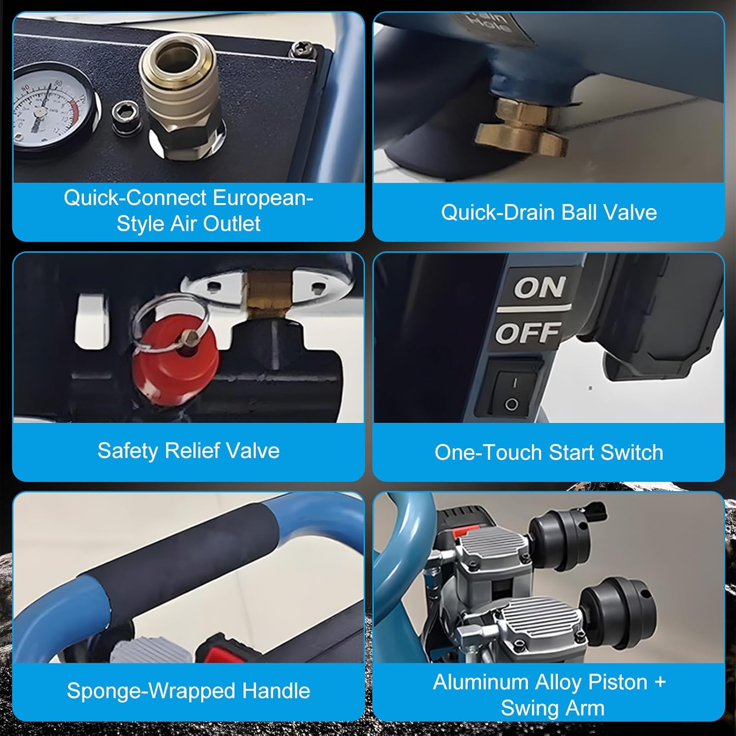 Compressore d'Aria per Batteria Makita 18V Portatile 9L - immagine 8