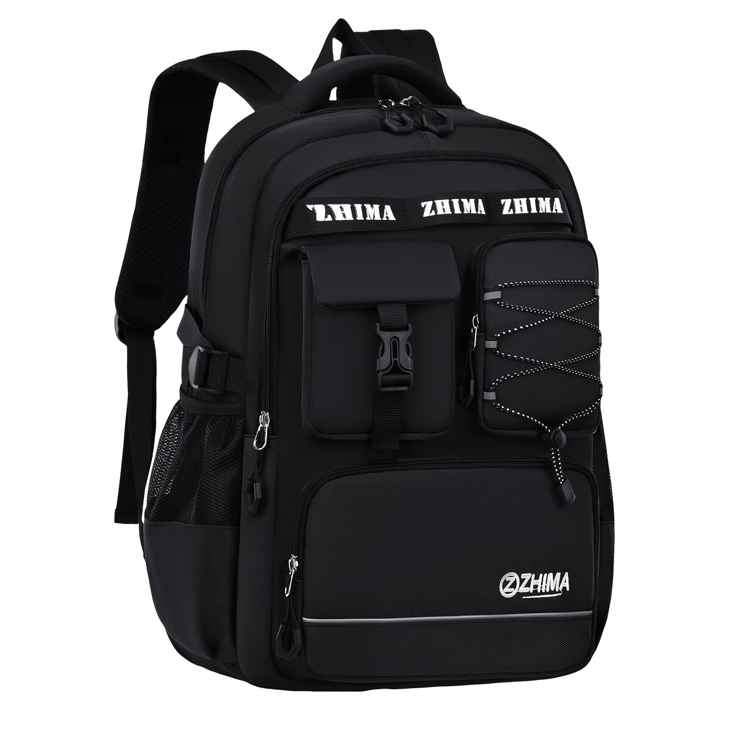 Zaino Scuola Grande Impermeabile per Laptop 15.6", Nero