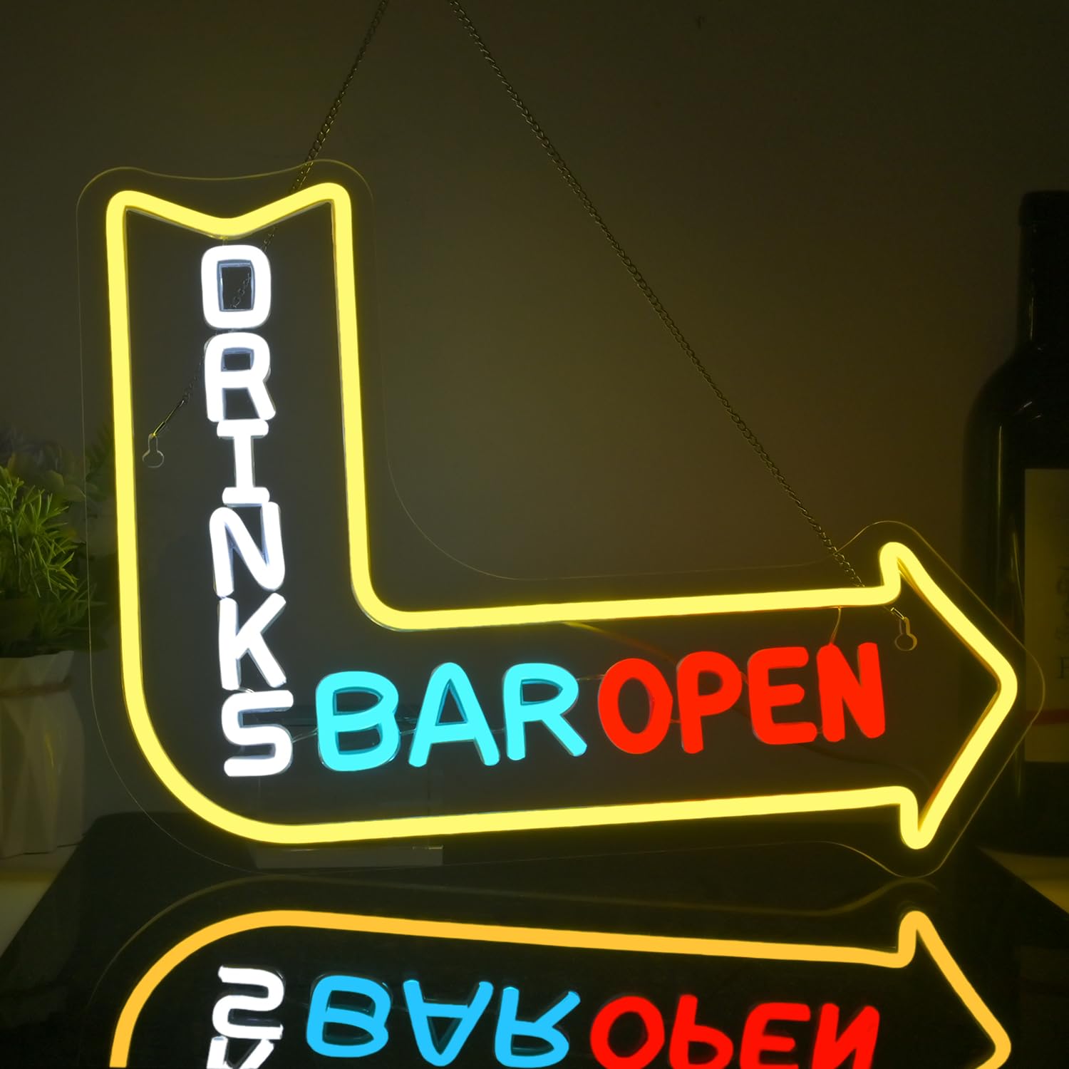 Looklight Beverage Bar Opening Neon LED Sign USB