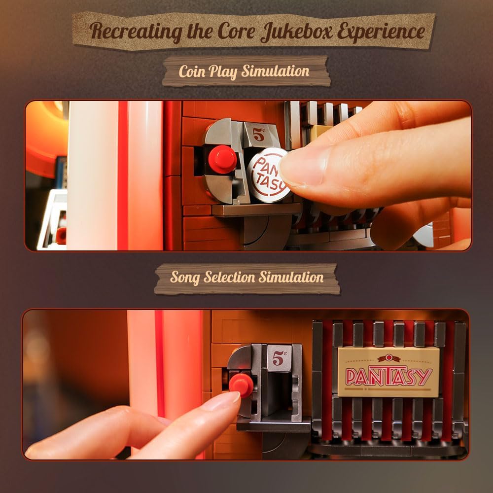 PANTASY Kit Jukebox Retrò con Moneta e Suono - immagine 3