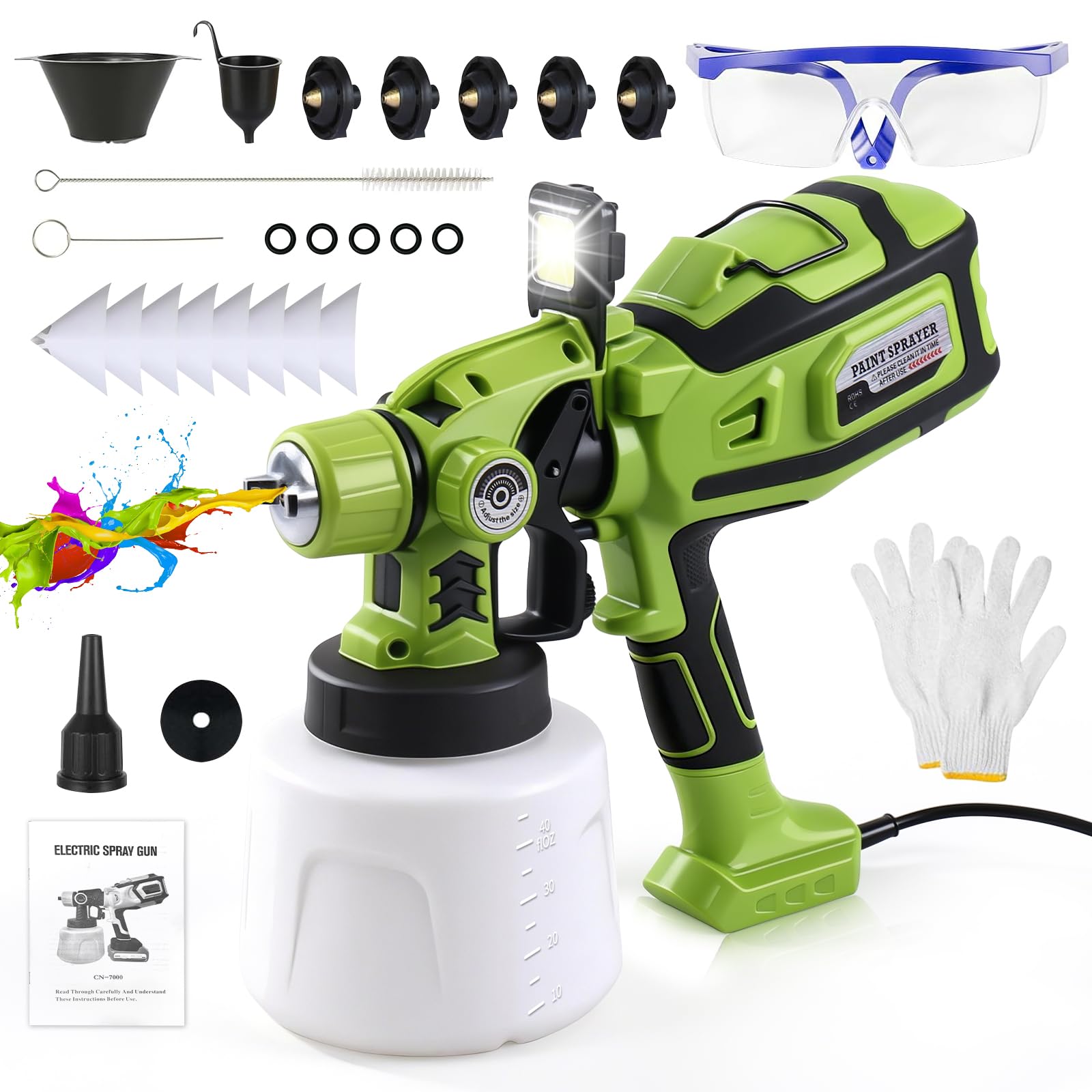 Pistola per Verniciare HVLP 850W con Contenitore 1400ml