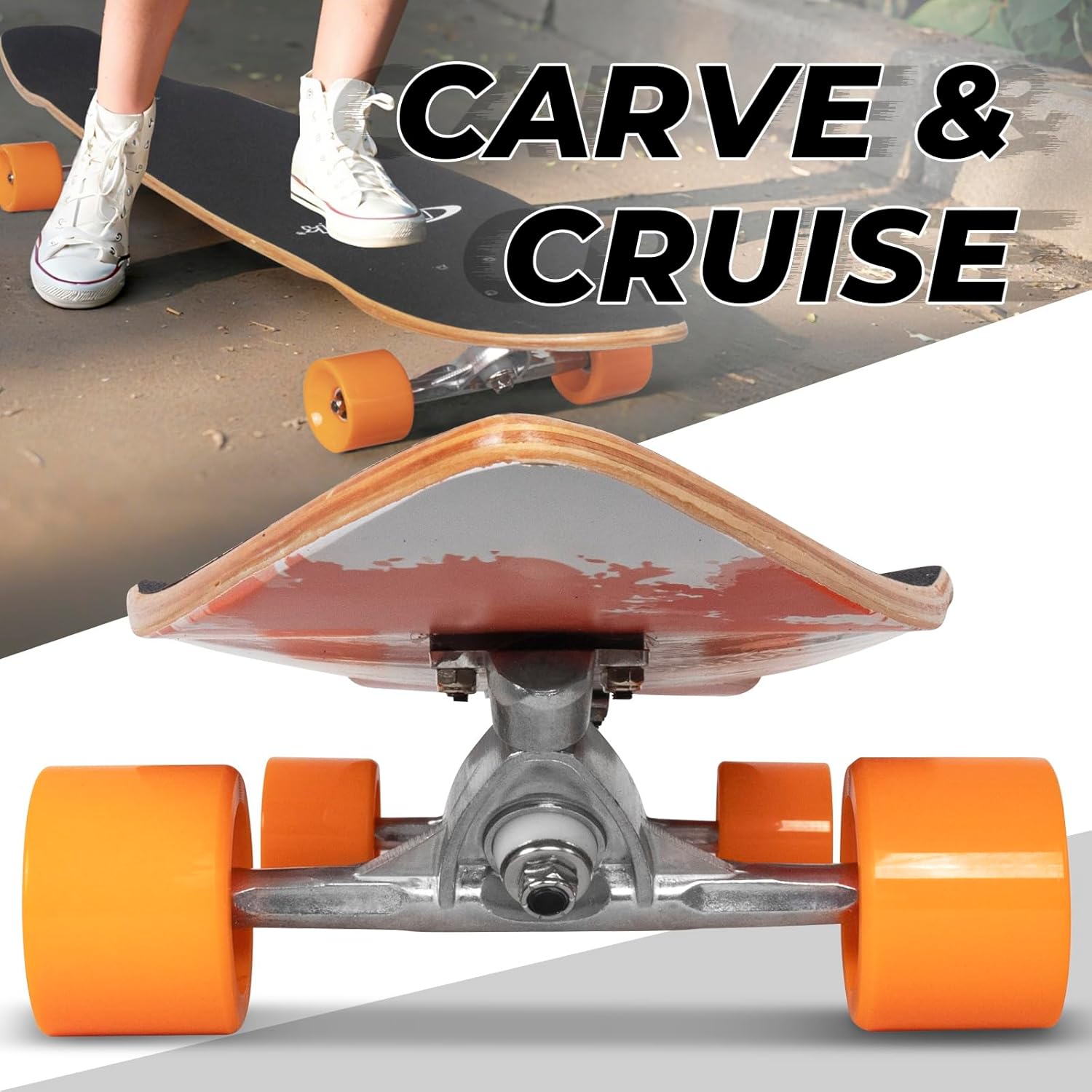 Nattork Cruiser Longboard Skateboard Completo - immagine 5