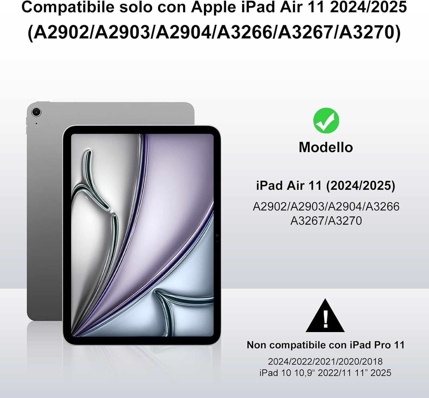 Iveoppe Tastiera iPad Air 11 (M3/M2) con Touchpad, Grigio Chiaro - immagine 2