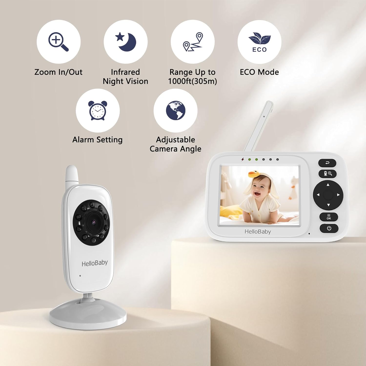 Hellobaby Baby Monitor Senza Wifi con Videocamera - immagine 2