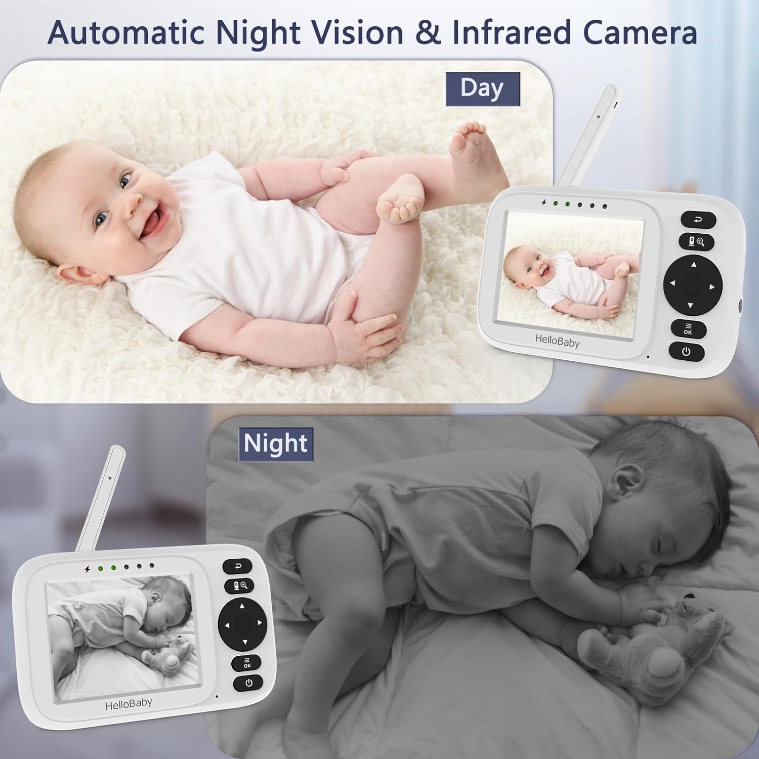 Hellobaby Baby Monitor Senza Wifi con Videocamera - immagine 3