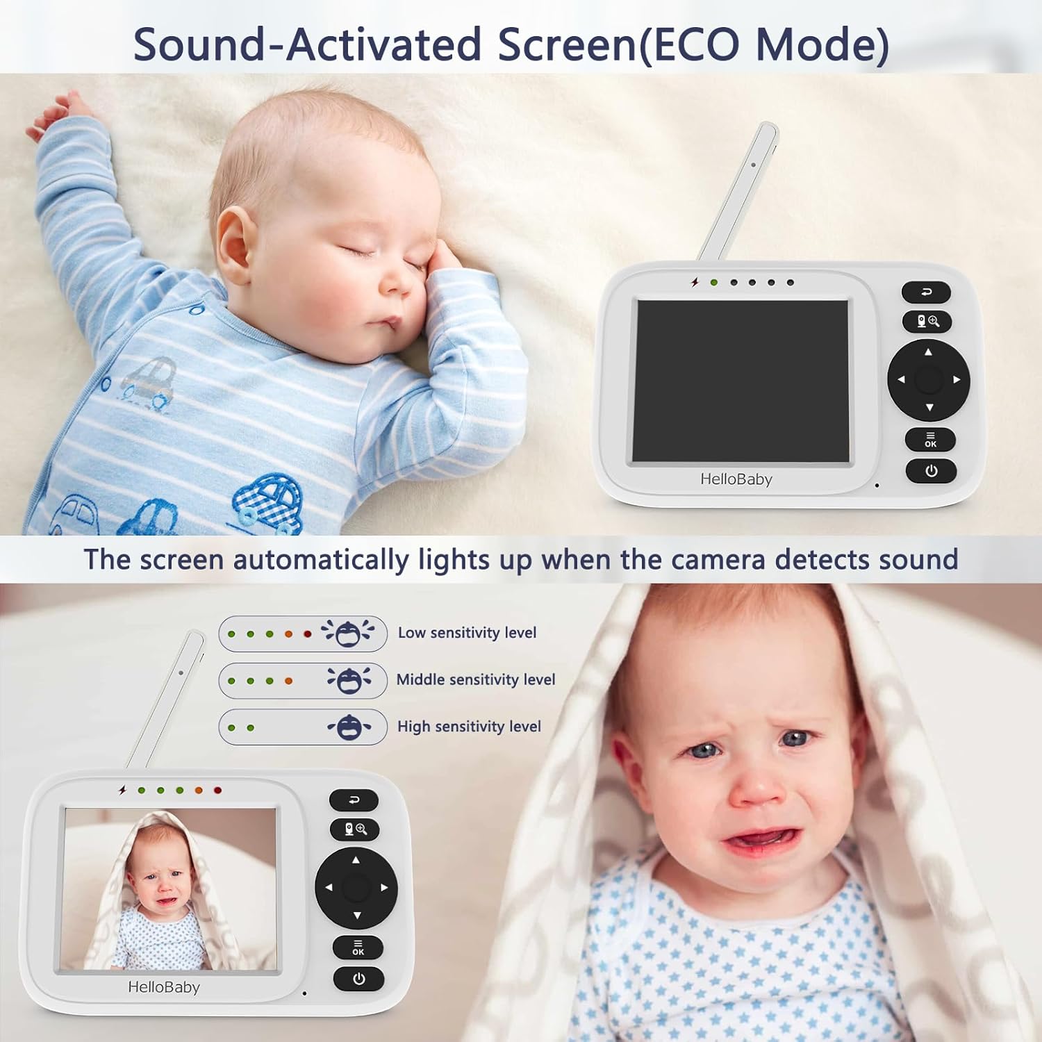 Hellobaby Baby Monitor Senza Wifi con Videocamera - immagine 4