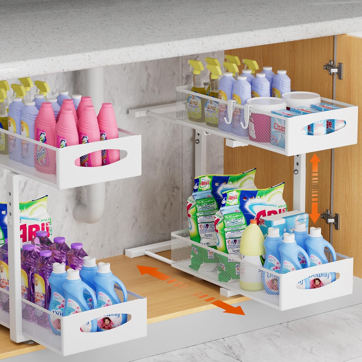 Housolution Organizer Sottolavello Estraibile 2 Livelli (2 Pz) - immagine 1