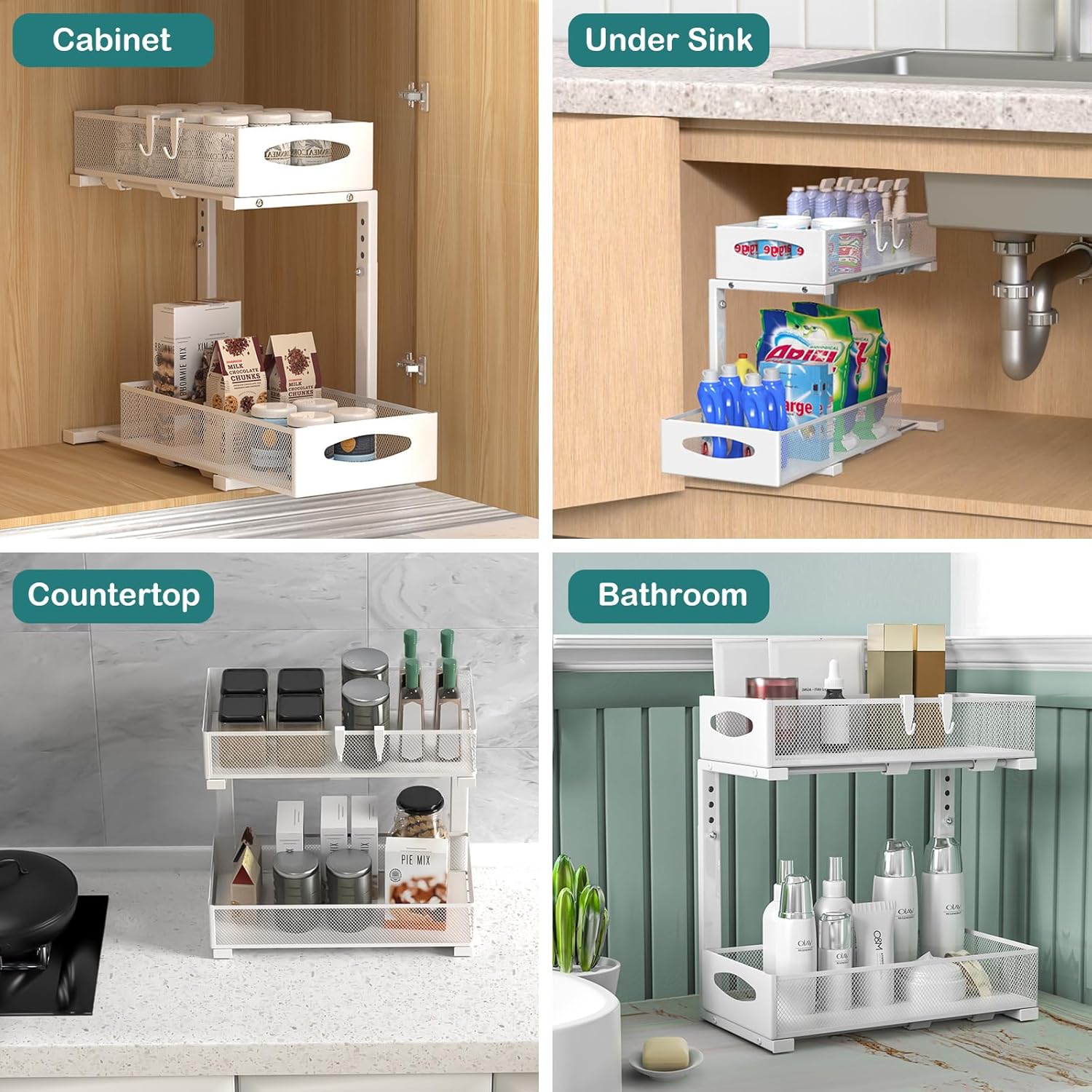 Housolution Organizer Sottolavello Estraibile 2 Livelli (2 Pz) - immagine 7