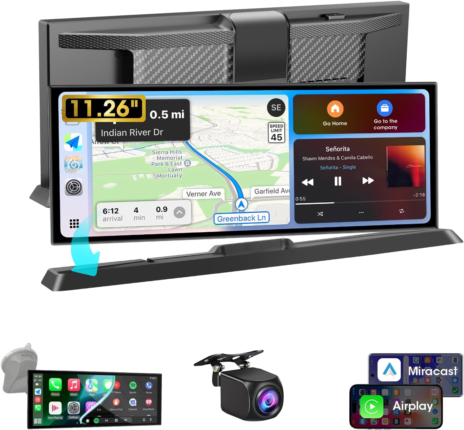 Schermo Auto Wireless CarPlay & Android Auto 11,26 Pollici | Airpuxem ...