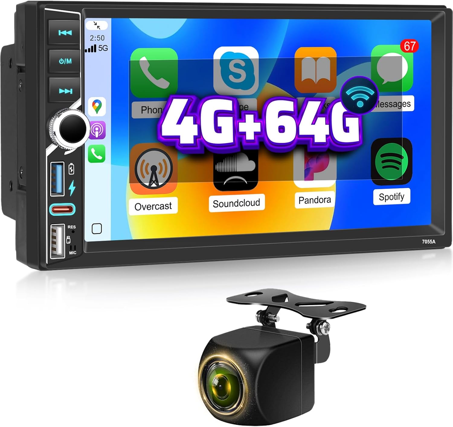 Nhopeew Autoradio Android 2 Din 7" con Carplay Wireless - immagine 1