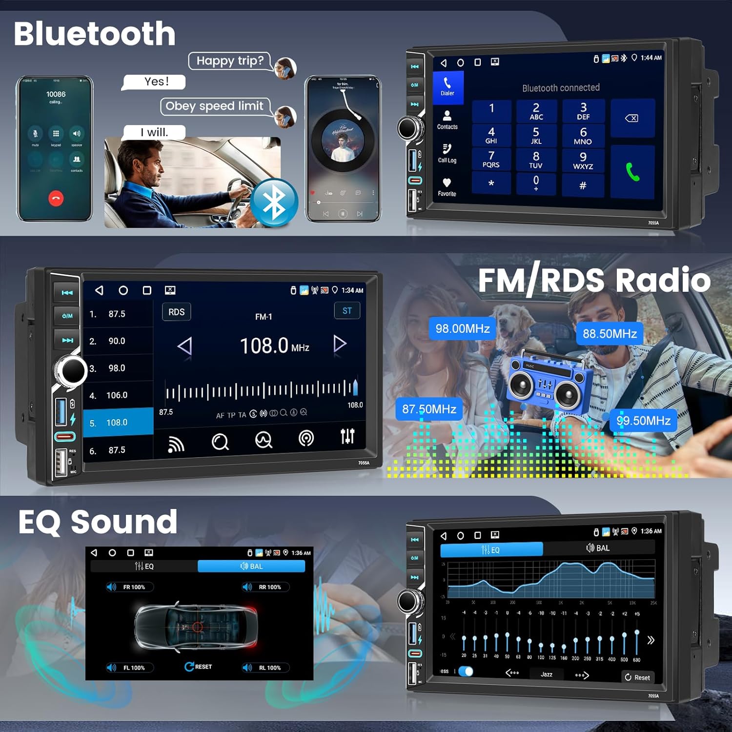 Nhopeew Autoradio Android 2 Din 7" con Carplay Wireless - immagine 6