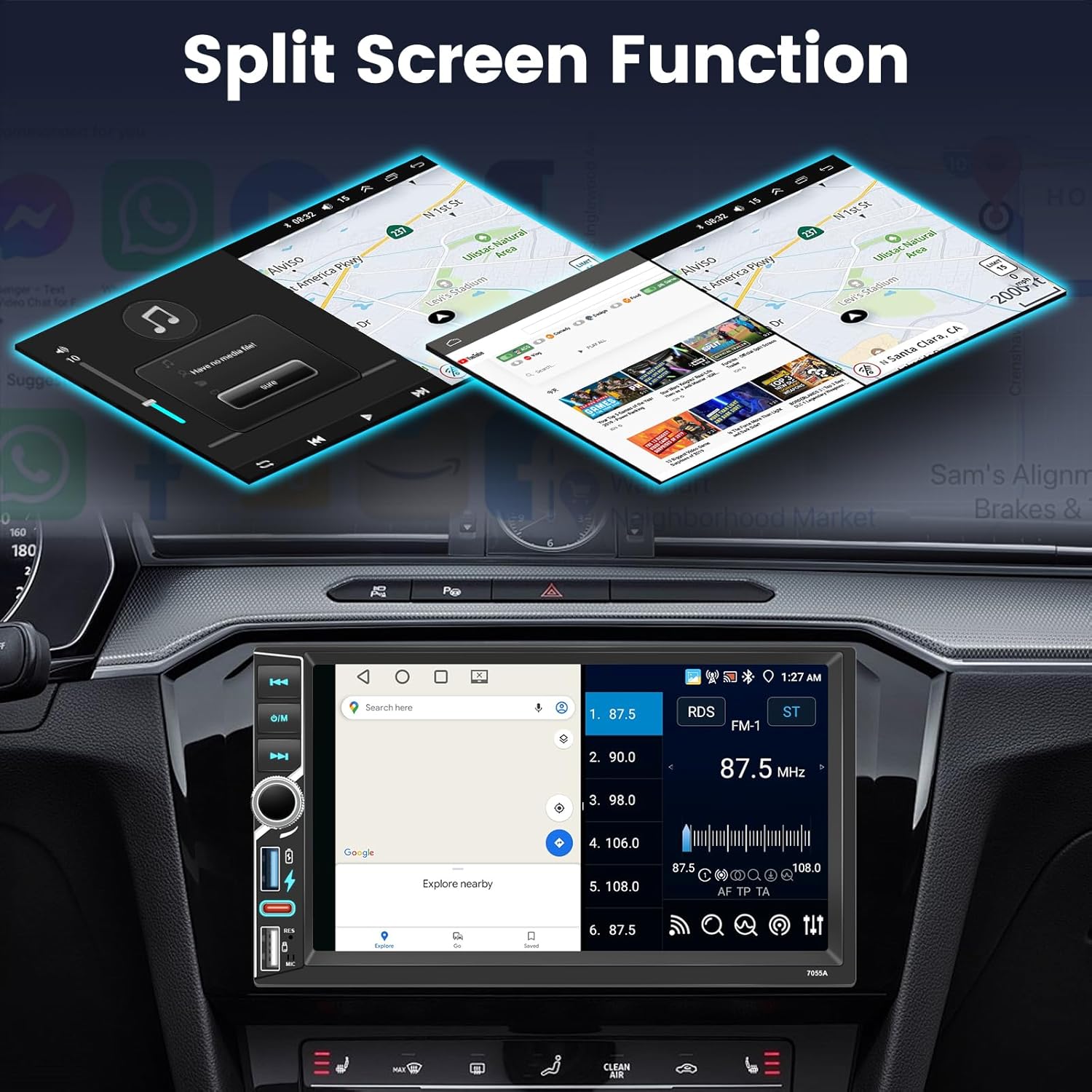 Nhopeew Autoradio Android 2 Din 7" con Carplay Wireless - immagine 7
