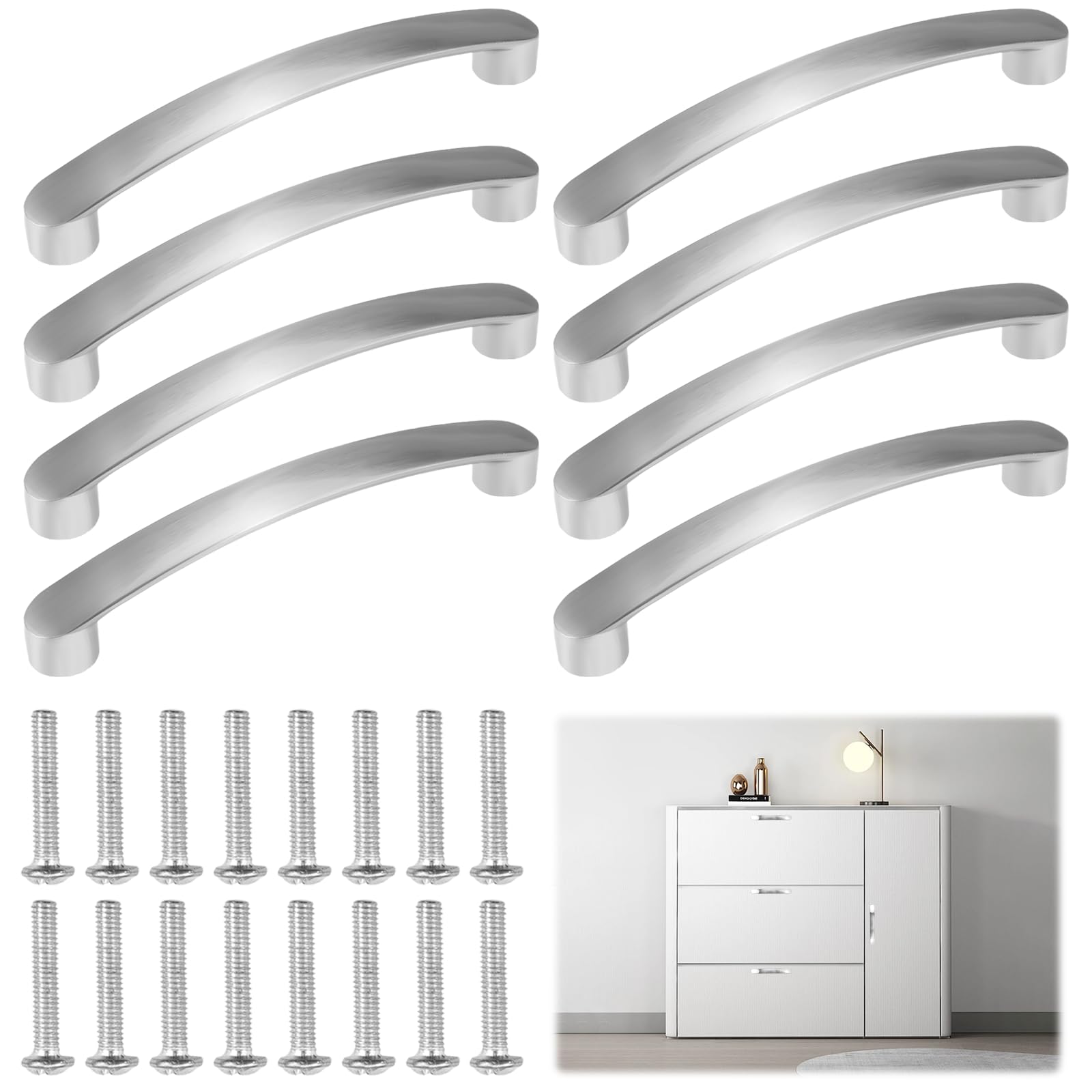 Maniglie Cucina e Mobili ad Arco 96mm - 8 Pezzi