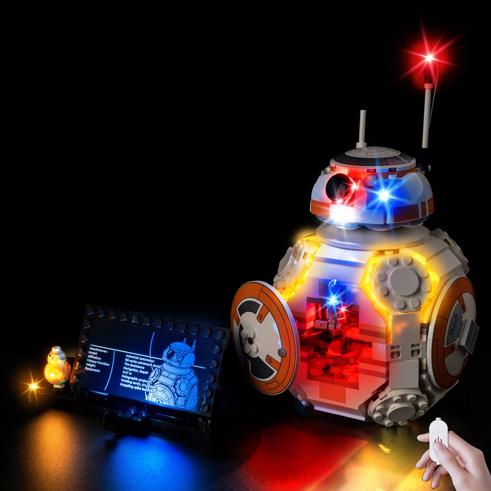 Kyglaring Luce a LED compatibile con Lego Der Astromech Droide BB-8-75452, accessori di illuminazione a LED per il set di modelli Lego 75452, versione Touch (non inclusa)