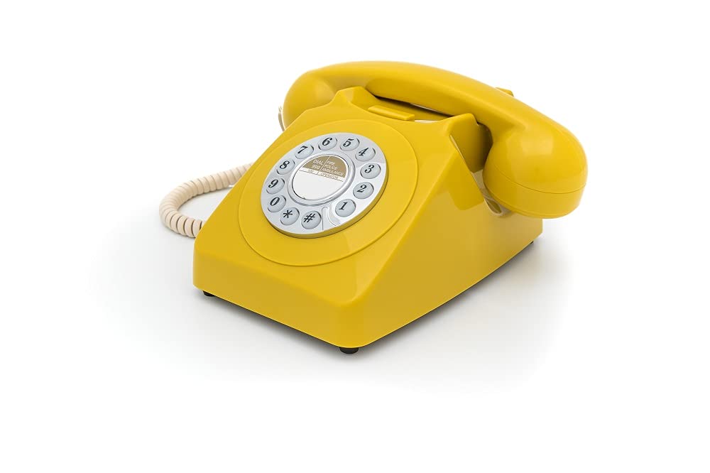 Gpo 746 Telefono a Quadrante Push Button Vintage, Mustard