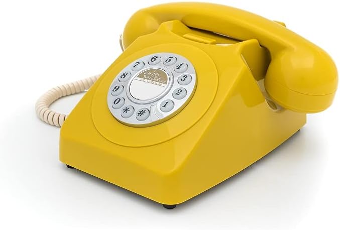 Gpo 746 Telefono a Quadrante Push Button Vintage, Mustard - immagine 1