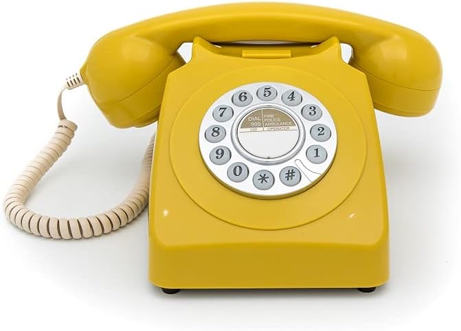 Gpo 746 Telefono a Quadrante Push Button Vintage, Mustard - immagine 2
