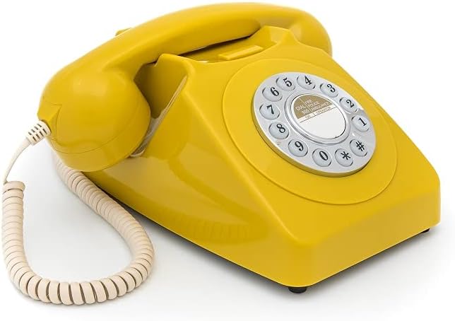 Gpo 746 Telefono a Quadrante Push Button Vintage, Mustard - immagine 3