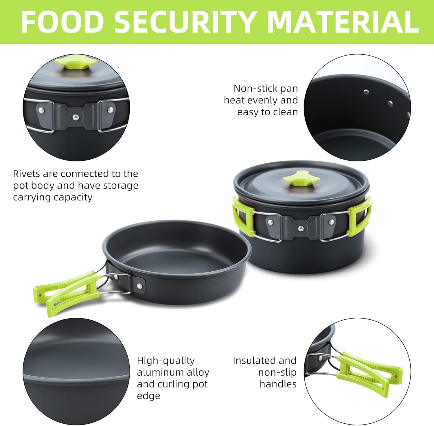 Lixada Set Stoviglie da Campeggio 16 Pezzi - immagine 6