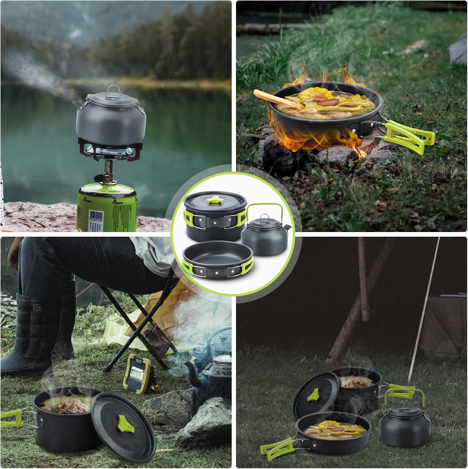 Lixada Set Stoviglie da Campeggio 16 Pezzi - immagine 7