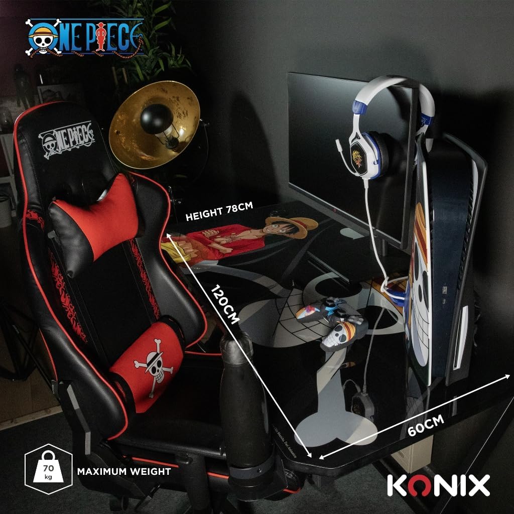 Konix One Piece - Scrivania Gaming 120x60,5x18cm - immagine 8