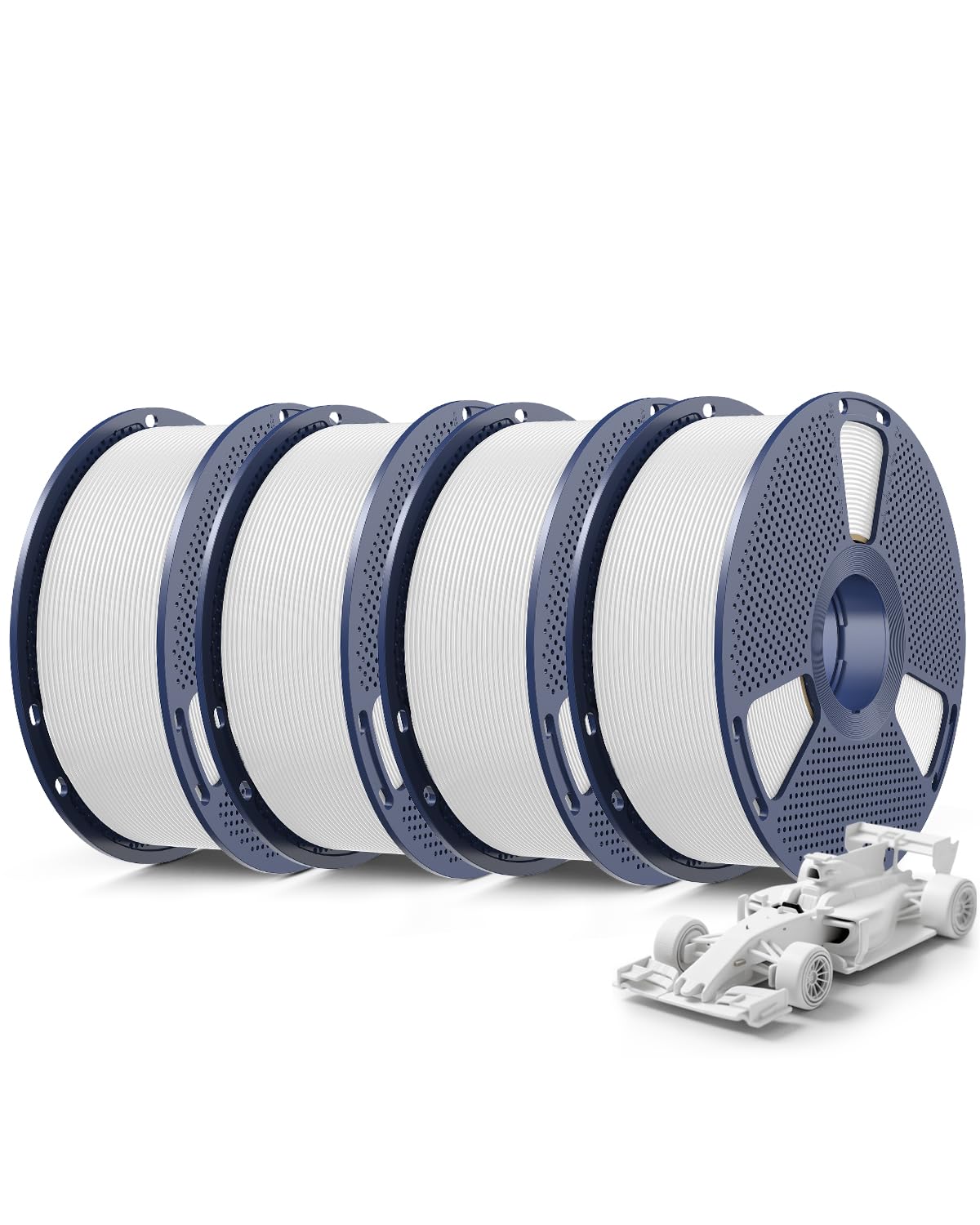 Sunlu Filamento Rapido PLA Plus 2.0 per Stampante 3D (4x Bianco)