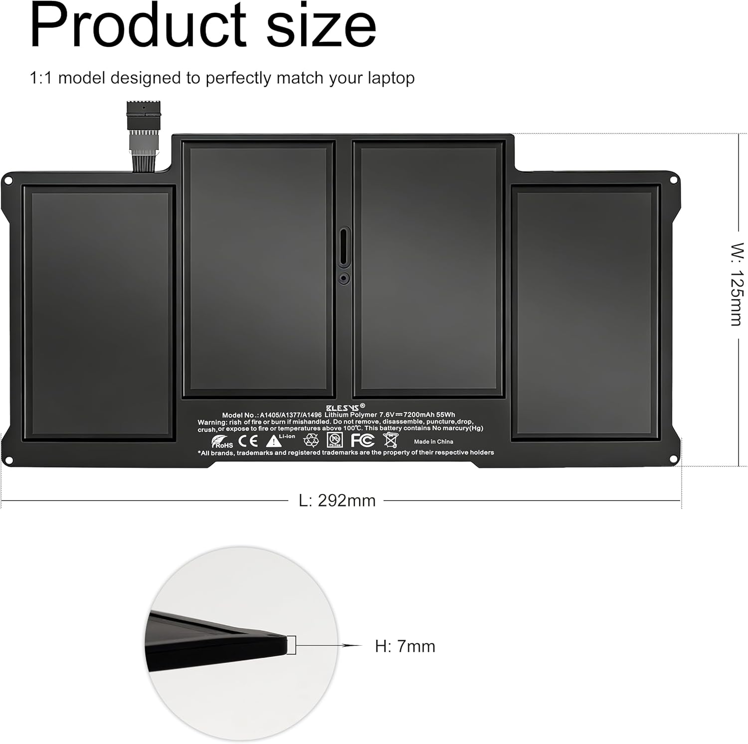 Blesys A1496 Batteria A1466 per MacBook Air 13 pollici - immagine 6