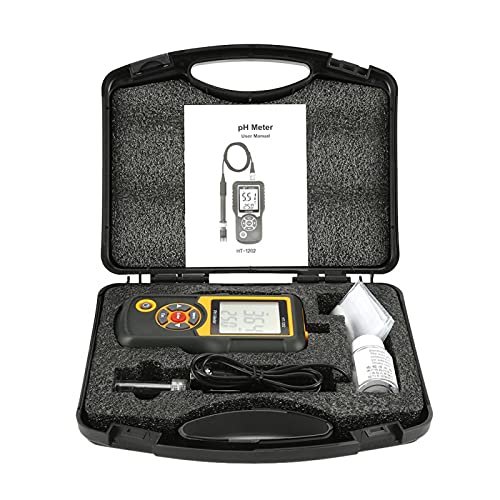 HT-1202 PHmetro digitale 0.05pH Tester di alta precisione per la qualità dell'acqua, misuratore di temperatura PH mV 0~14PH con custodia nera per fonti d'acqua, scuole, laboratori, farmacie