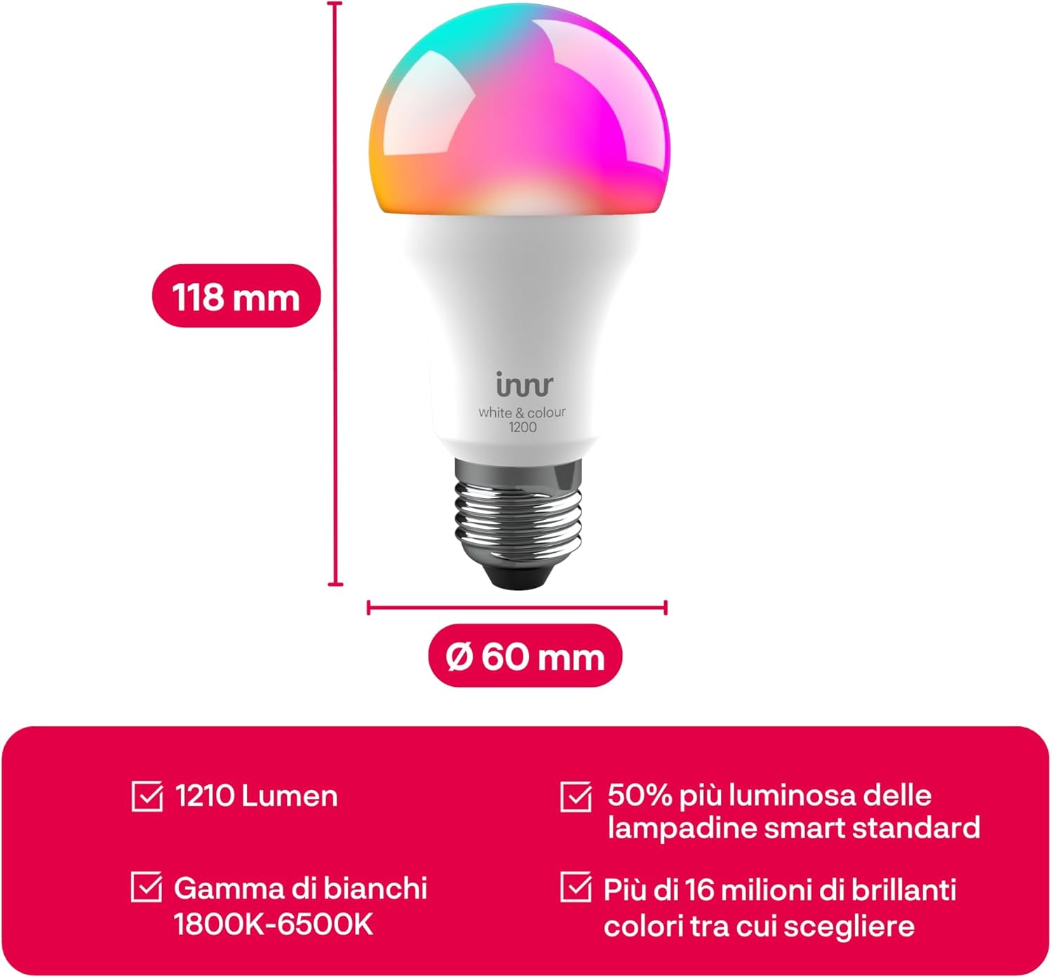 Innr Lampadina Smart E27 Zigbee, Set da 2 - immagine 10