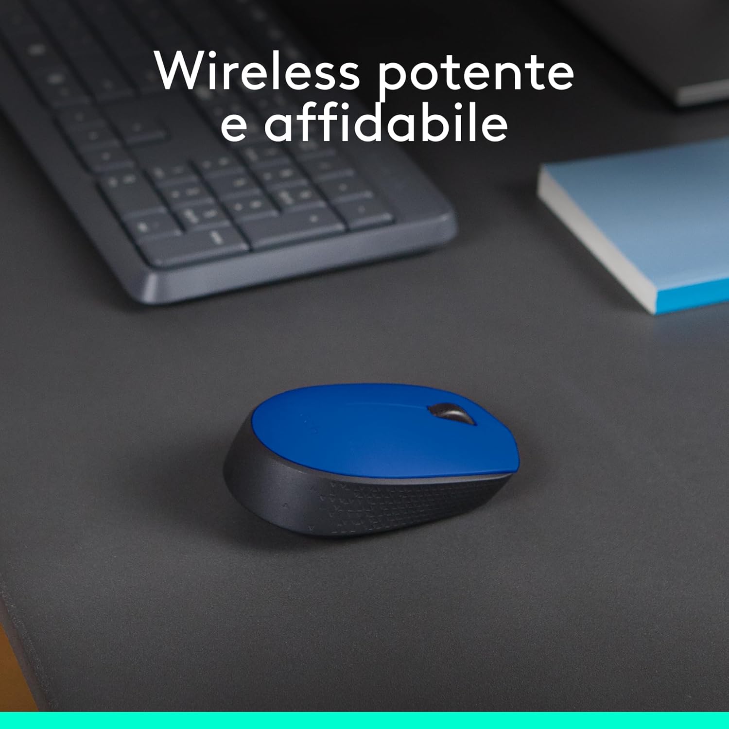 Logitech M171 Mouse Wireless Ambidestro, Blu - immagine 2