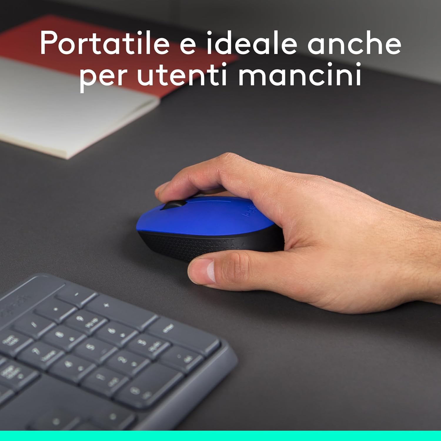 Logitech M171 Mouse Wireless Ambidestro, Blu - immagine 3