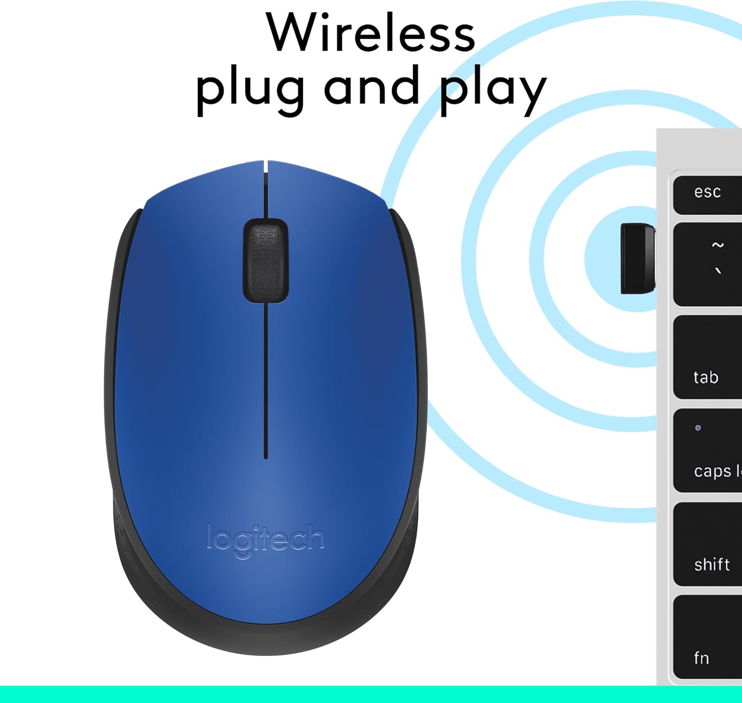 Logitech M171 Mouse Wireless Ambidestro, Blu - immagine 7