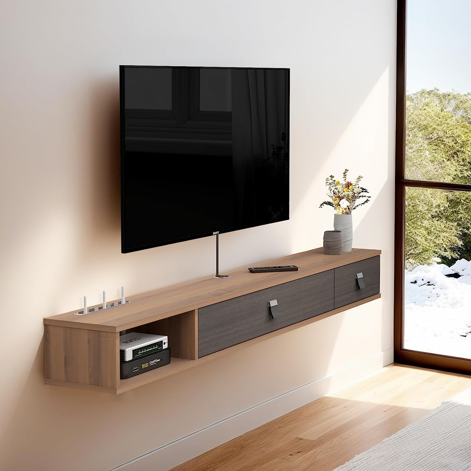 Pmnianhua Mobile Basso TV in Legno 140cm, Bianco