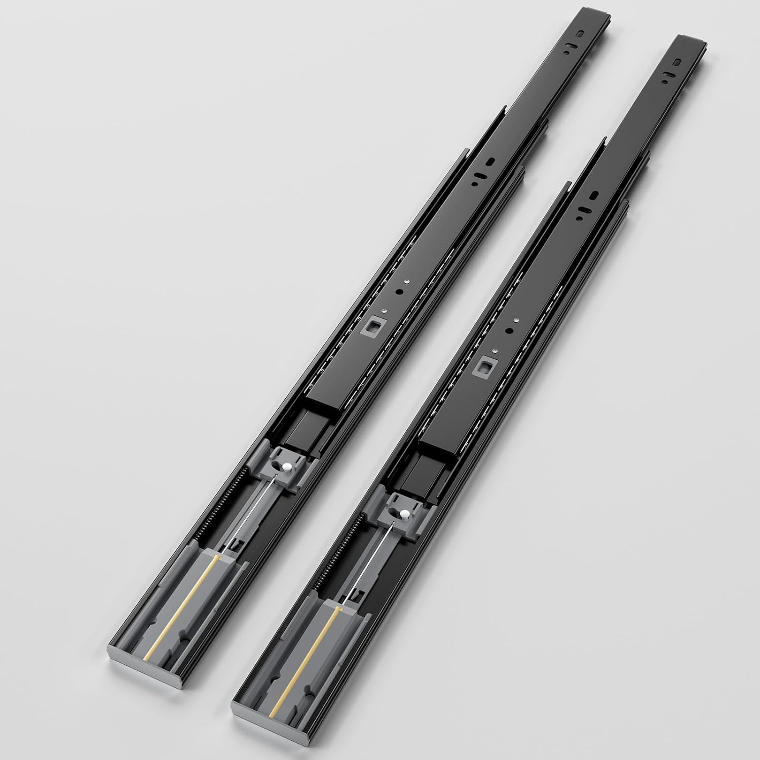 5 Paia Guide per Cassetti Estensione Totale 400mm, Nere - immagine 2