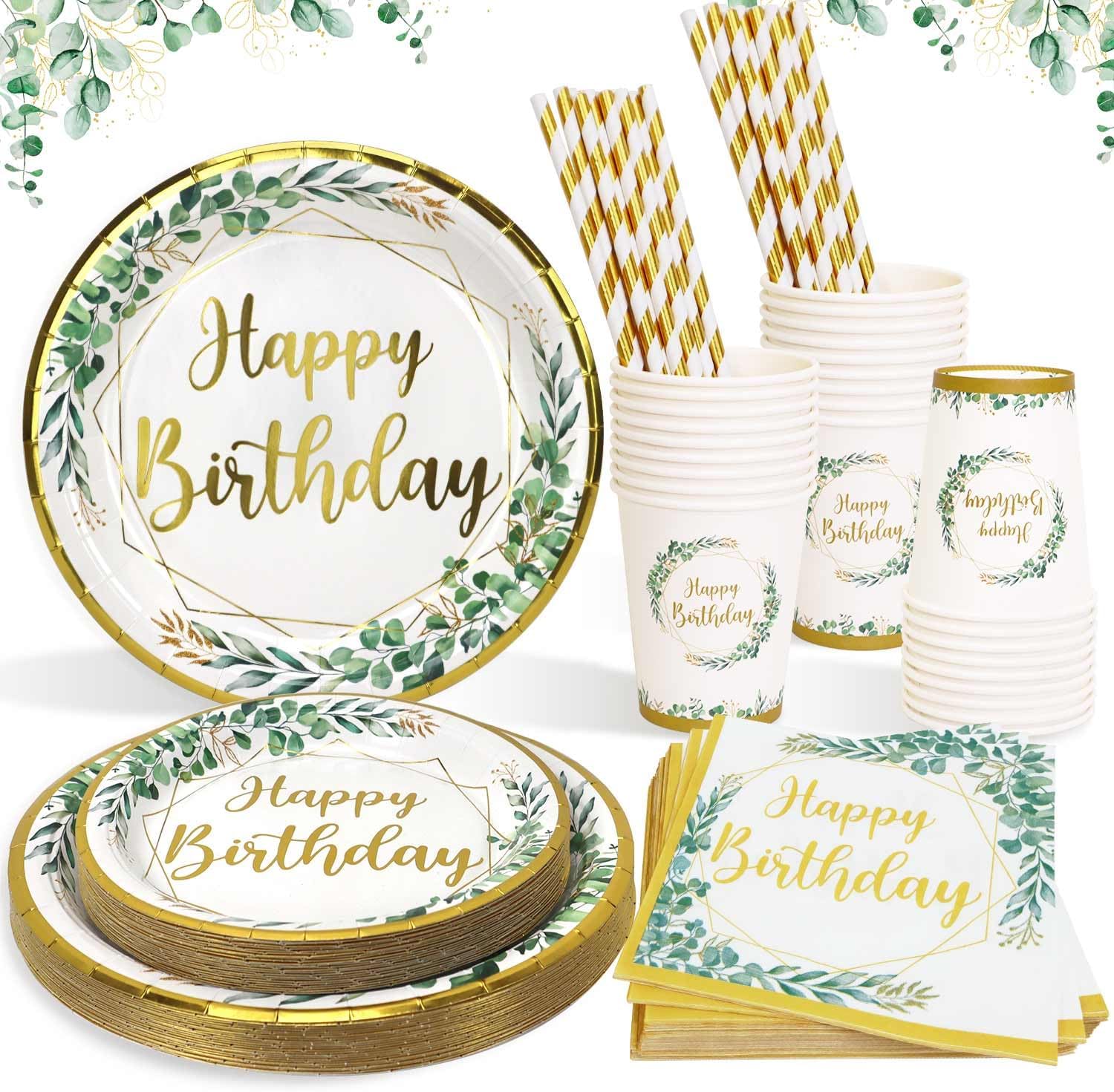 Heboland Stoviglie Compleanno Verde 125 Pezzi - immagine 1